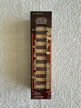 Classic Games Wooden Tumbling Tower Game - Natural & Dark Brown
